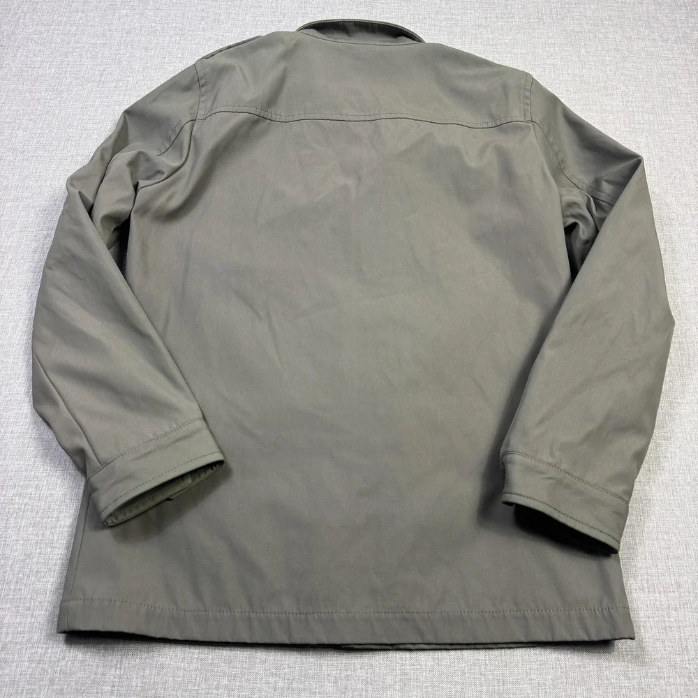 Banana‎ Republic Military Jacket Mens Medium Green Lined Full Zip Pockets Canvas